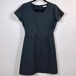 Anthropologie Tulle Brand Polka Dot Lined Mini Dress 100% Cotton Women Size XS